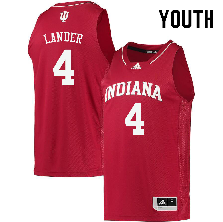 Youth #4 Khristian Lander Indiana Hoosiers College Basketball Jerseys Sale-Crimson